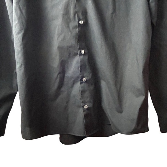 J.Ferrar Men's Stretch Black Dress Shirt Size M Long Sleeve Formal - Picture 6 of 10